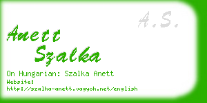 anett szalka business card